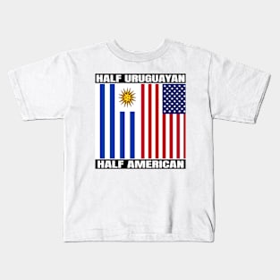 Half Uruguayan Half American Heritage USA Roots & Uruguay DNA Family Flag Design Kids T-Shirt